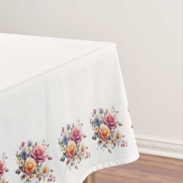 White Butter Flores to Celebrate Tablecloth (In Situ)