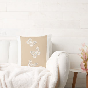 White Butterflies Home Decor Throw Cushions 
