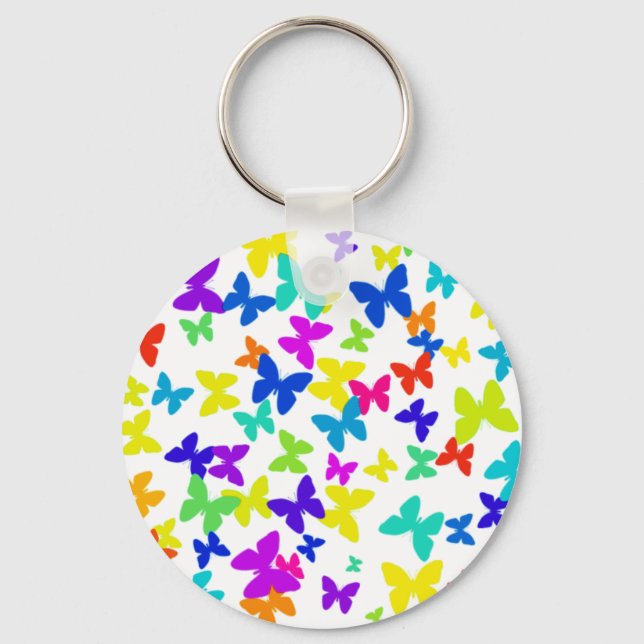 White Butterflies Keychain (Front)