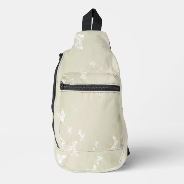 White Butterflies Sling Bag (Front)