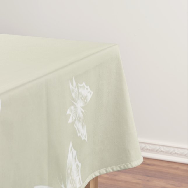 White Butterflies Tablecloth (In Situ)