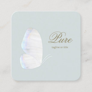 White Butterfly Beauty and Wellness Square Business Card