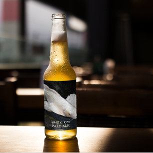 White Butterfly Koi Photo Personalized Beer Bottle Label