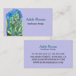 White butterfly orchid spring flower painting business card