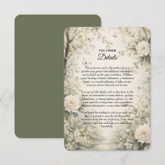 White Butterfly Spring Garden Wedding Enclosure Card