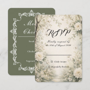 White Butterfly Spring Garden Wedding RSVP Card