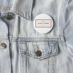 White button for Kamala Harris