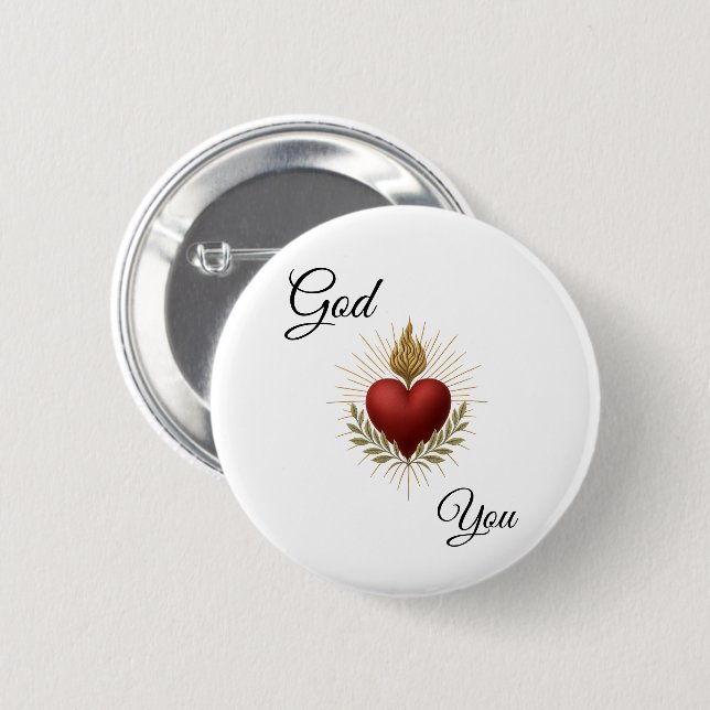 White Button - God Loves You (Front & Back)