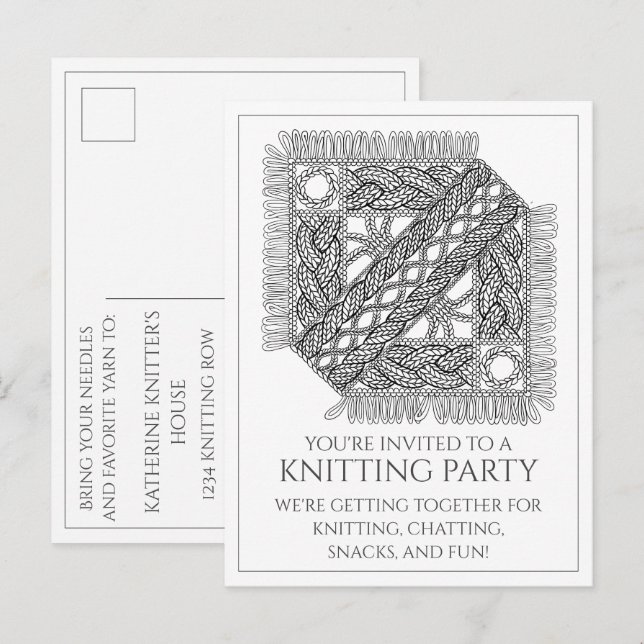 WHITE CABLE KNIT Postcard + Text  (Front/Back)