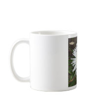White Cactus Dahlia Floral Mug