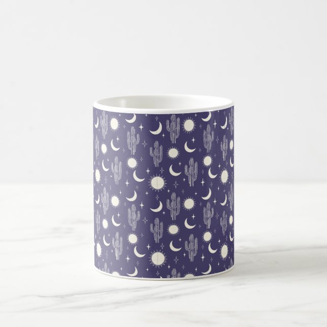 White Cactus Pattern Coffee Mug (Center)