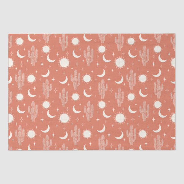 White Cactus Pattern Tissue Paper (Front)