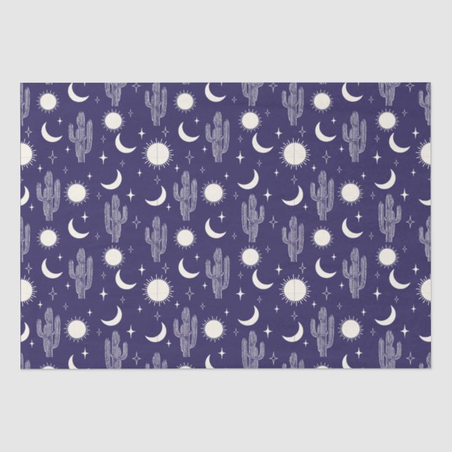 White Cactus Pattern Tissue Paper (Front)