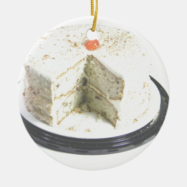 White Cake Ceramic Tree Decoration (Front)