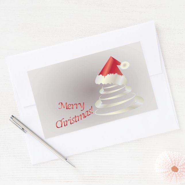 White cake for Santa Rectangular Sticker (Envelope)
