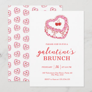 White Cake Galentine’s Day Brunch Invitation