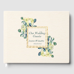 White Cala Lilies and Eucalyptus Wedding Guest Book