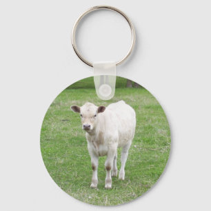 White Calf Keyring / Keychain