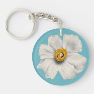 White California Tree Poppy Flower Botanical Key Ring