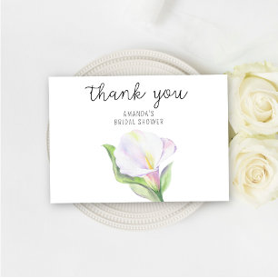 White calla - bridal shower thank you