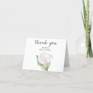 White calla - bridal shower thank you card