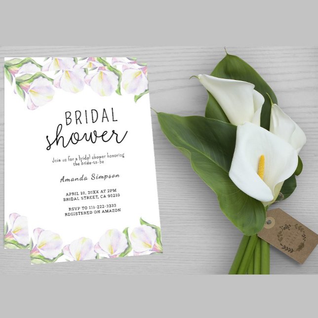 White Calla flowers Bridal Shower  Invitation (Creator Uploaded)