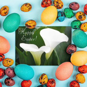 White Calla Lilies Floral Religious Easter Holiday Card