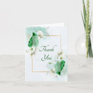 White calla lilies thank you card