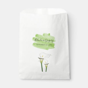 White Calla Lilies Watercolor Wedding  Favour Bags
