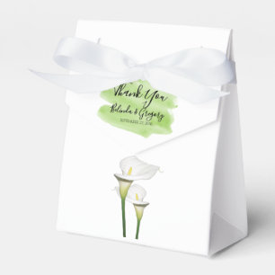 White Calla Lilies Watercolor Wedding Favour Box