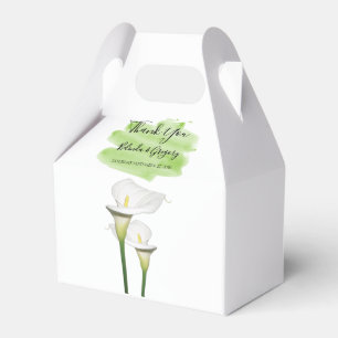 White Calla Lilies Watercolor Wedding Favour Box