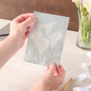 White Calla Lilies Wedding  Vellum Invitations