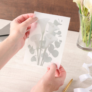 White Calla Lilies Wedding  Vellum Invitations