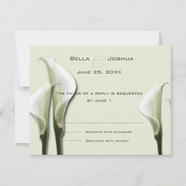 White Calla Lillies RSVP (Front)