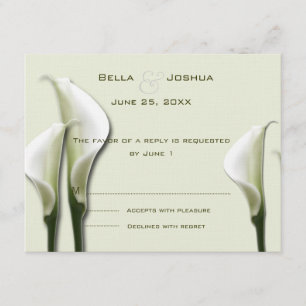 White Calla Lillies RSVP Card