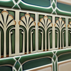 White Calla Lily Abstract Mid-Century Style Tile