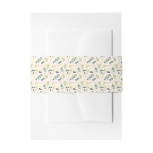 White Calla Lily and Eucalyptus  Invitation Belly Band