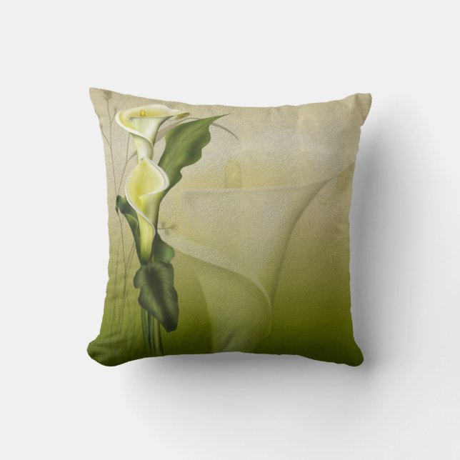 White Calla Lily Cushion (Front)
