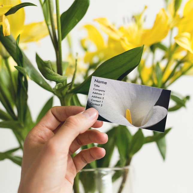 White Calla Lily Floral Business Card (In Situ)