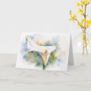 White Calla Lily Floral Flower Art Note Card