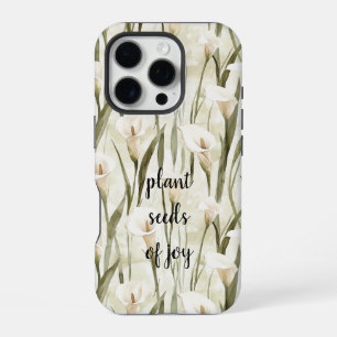White Calla Lily Floral Joy iPhone 16 Pro Case