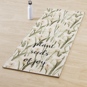 White Calla Lily Floral Joy Yoga Mat