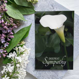 White Calla Lily Floral Sympathy Card