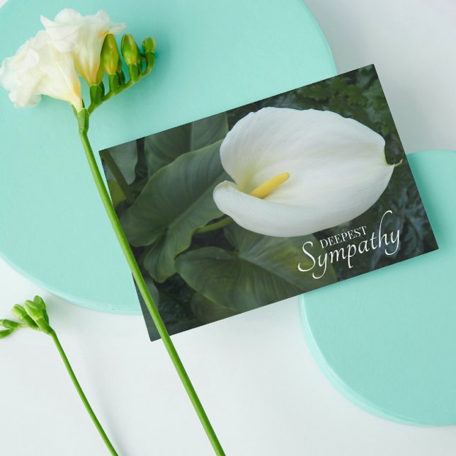 White Calla Lily Floral Sympathy Card (In Situ)