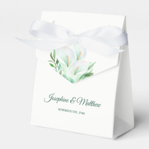 White Calla Lily Floral Wedding Favour Box