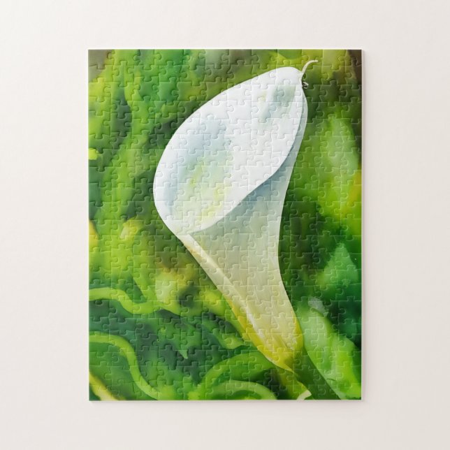 White Calla Lily Flower Art Puzzle (Vertical)