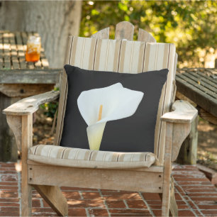 White Calla Lily Flower Backyard Garden Photo Cushion