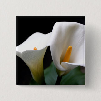 White Calla Lily Flower Square Pin