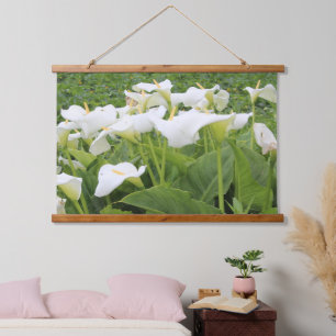 White Calla Lily Hanging Tapestry