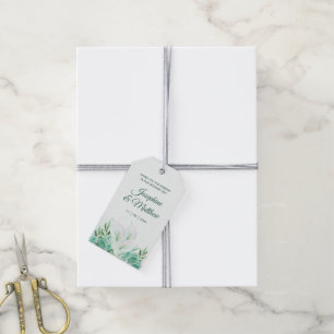 White Calla Lily Monogram Wedding Favour Tags